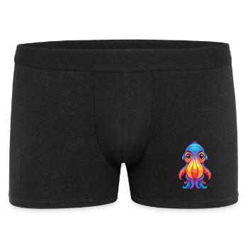 Cuttlefish Colorful Kawaii Cartoon Sea Animal - Men's Boxer Shorts - black - Front
