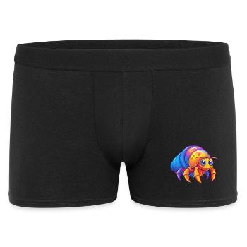 Crabin-l’ermite coloré Kawaii dessin animé animal marin - Boxer Homme - noir - Devant