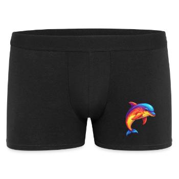 Großer Tümmler Bunte Kawaii Cartoon Clipart - Männer Boxer Shorts - Schwarz - Vorne
