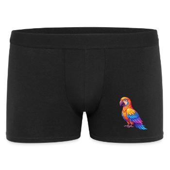 Perroquet coloré Kawaii dessin animé Personnage Oiseau - Boxer Homme - noir - Devant