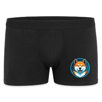 Akita Hund süße Kawaii Cartoon Tier Haustier Logo - Männer Boxer Shorts - Schwarz - Vorne