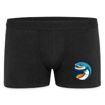 Aal Niedliche Kawaii Cartoon Clipart Tier Haustier Logo - Männer Boxer Shorts - Schwarz - Vorne
