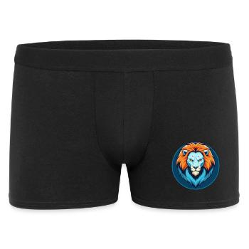 Lion mignon Kawaii dessin animé Clipart Animal Pet Logo - Boxer Homme - noir - Devant