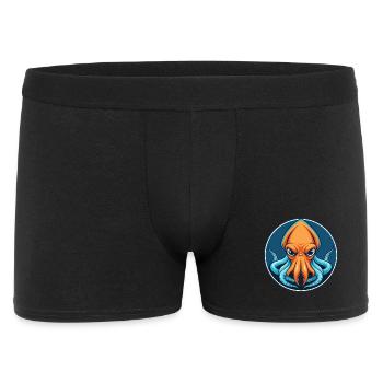 calmar mignon kawaii dessin animé clipart animal de compagnie logo - Boxer Homme - noir - Devant