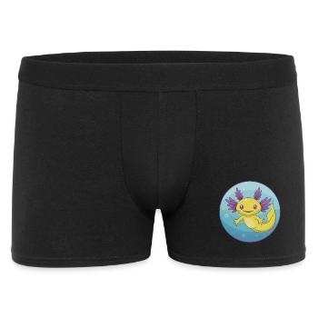 axolotl mignon kawaii dessin animé clipart animal de compagnie - Boxer Homme - noir - Devant