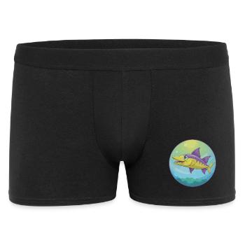 Barracuda mignon Kawaii dessin animé Clipart Animal de compagnie - Boxer Homme - noir - Devant