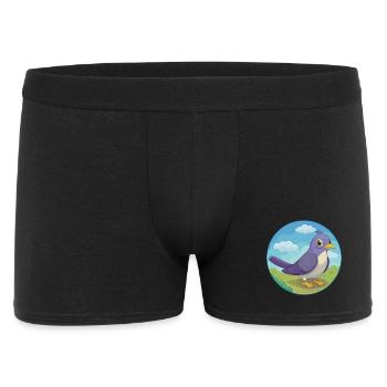 Kuckuck Vogel Niedlich Kawaii Cartoon Clipart Tier Haustier - Männer Boxer Shorts - Schwarz - Vorne