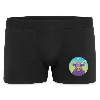 Bull Cute Kawaii Cartoon Clipart Animal Pet - Men's Boxer Shorts - black - Front