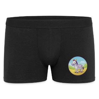 Zebra Cute Kawaii Cartoon Clipart Animal Pet - Men's Boxer Shorts - black - Front