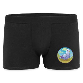 Dove Cute Kawaii Cartoon Clipart Animal Pet - Men's Boxer Shorts - black - Front
