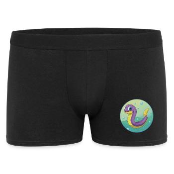Aal Niedlich Kawaii Cartoon Clipart Tier Haustier - Männer Boxer Shorts - Schwarz - Vorne