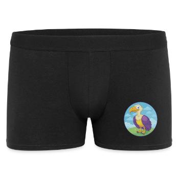 Geier niedlich Kawaii Cartoon Clipart Tier Haustier - Männer Boxer Shorts - Schwarz - Vorne