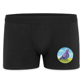 Pigeon Cute Kawaii Cartoon Clipart Animal Pet - Men's Boxer Shorts - black - Front