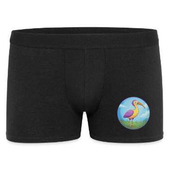 Ibis Cute Kawaii Cartoon Clipart Animal Pet - Men's Boxer Shorts - black - Front