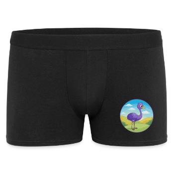Emu Cute Kawaii Cartoon Clipart Animal Pet - Men's Boxer Shorts - black - Front