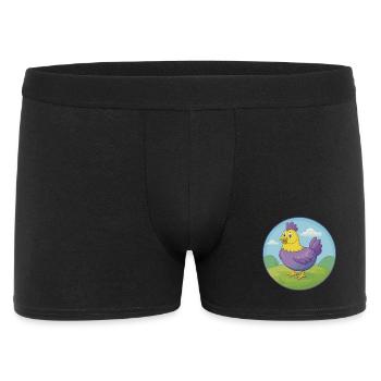 Poule mignon Kawaii dessin animé Clipart Animal de compagnie - Boxer Homme - noir - Devant