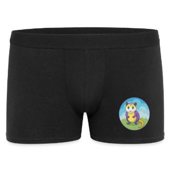 Opossum mignon Kawaii dessin animé Clipart Animal de compagnie - Boxer Homme - noir - Devant