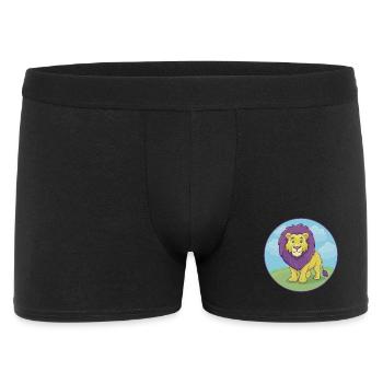 Lion Cute Kawaii Cartoon Clipart Animal Pet - Men's Boxer Shorts - black - Front