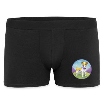 Jack Russell Terrier Dog Cute Kawaii Cartoon Pet - Men's Boxer Shorts - black - Front
