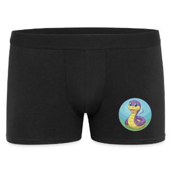 Serpent Mignon Kawaii Dessin animé Clipart Animal Animal de compagnie - Boxer Homme - noir - Devant