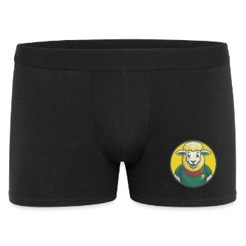 Sheep Cute Kawaii Cartoon Clipart Pet Animal - Men's Boxer Shorts - black - Front