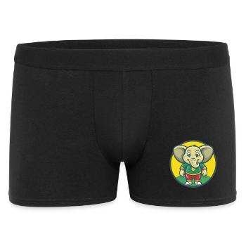 Elephant Cute Kawaii Cartoon Clipart Pet Animal - Men's Boxer Shorts - black - Front