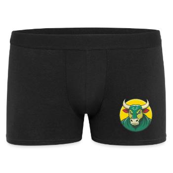 Bull Cute Kawaii Cartoon Clipart Pet Animal - Men's Boxer Shorts - black - Front