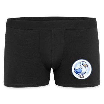 Seagull Blue Kawaii Cartoon Character Clipart Pet - Men's Boxer Shorts - black - Front