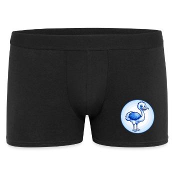 Ostrich Blue Kawaii Cartoon Character Clipart Pet - Men's Boxer Shorts - black - Front