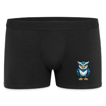 Owl Cool Kawaii Cartoon Character Clipart - Men's Boxer Shorts - black - Front