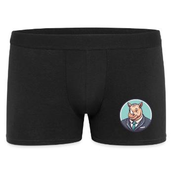 Rhino Kawaii Cartoon Character Animal Pet Face - Men's Boxer Shorts - black - Front