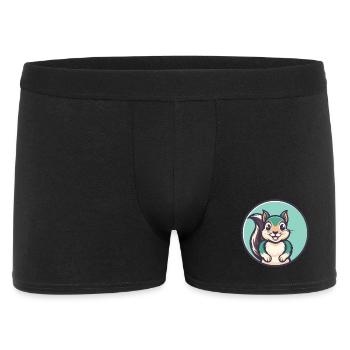 Squirrel Kawaii Cartoon Character Animal Pet Face - Men's Boxer Shorts - black - Front