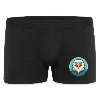 Eagle Kawaii Cartoon Character Animal Pet Face - Men's Boxer Shorts - black - Front