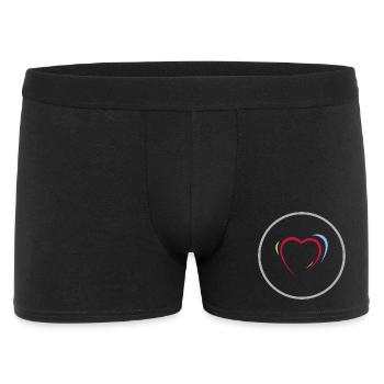 Dominikus - Zeig dein Herz für die Pflege - Männer Boxer Shorts - Schwarz - Vorne