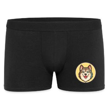 Westsibirische Laika Hunderasse Lustige Karikatur Kawaii - Männer Boxer Shorts - Schwarz - Vorne