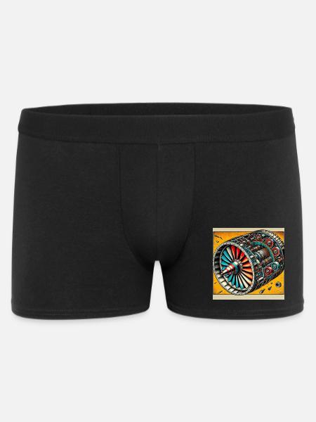 Turbine Unleashed: Comic Art - Airplane Turbine - Men's Boxer Shorts - black