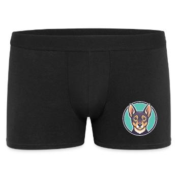Abyssin Sand Terrier Chien Race Dessin animé Kawaii - Boxer Homme - noir - Devant