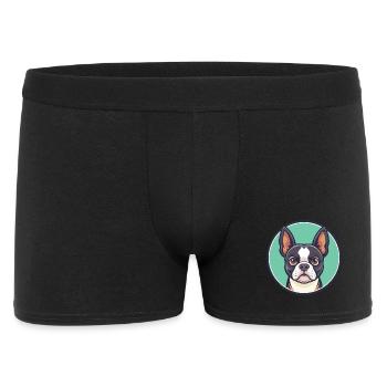 Boston Terrier Dog Breed Cartoon Kawaii Clipart - Men's Boxer Shorts - black - Front