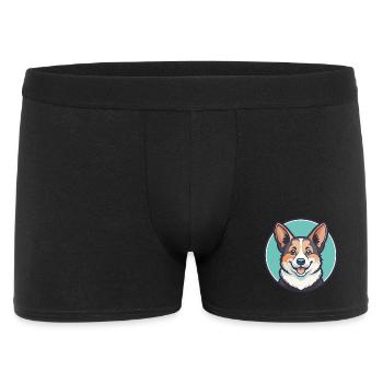 Corgi Dog Breed Cartoon Kawaii Clipart Animal Pet - Men's Boxer Shorts - black - Front