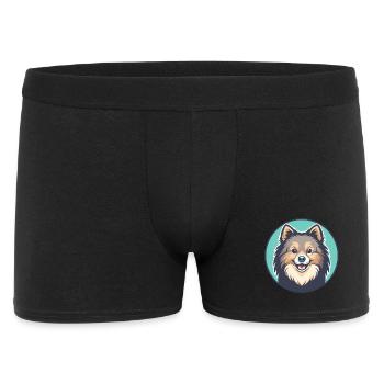 Spitz danois chien race dessin animé Kawaii Clipart animal de compagnie - Boxer Homme - noir - Devant