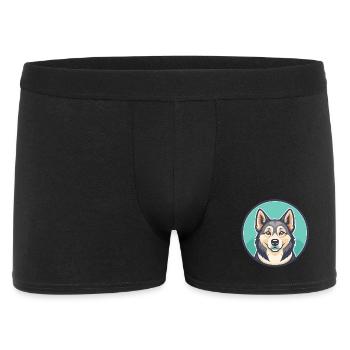Chinook Chien Race Dessin Animé Personnage Kawaii Clipart - Boxer Homme - noir - Devant
