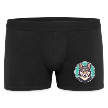Chien-loup tchécoslovaque Race de chien Dessin animé Kawaii - Boxer Homme - noir - Devant