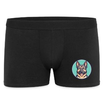 Deutscher Windhund Rasse Cartoon Kawaii Clipart Haustier - Männer Boxer Shorts - Schwarz - Vorne