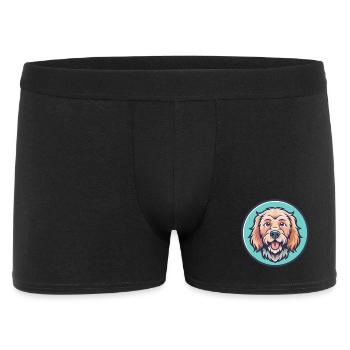 Griffon Fauve De Bretagne Hunderasse Karikatur Kawaii - Männer Boxer Shorts - Schwarz - Vorne