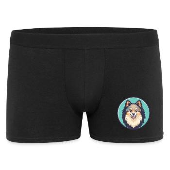 Spitz allemand chien race dessin animé Kawaii Clipart animal de compagnie - Boxer Homme - noir - Devant