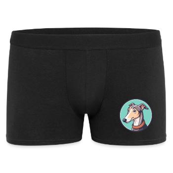 Windhund Hund Rasse Cartoon Kawaii Clipart Tier - Männer Boxer Shorts - Schwarz - Vorne