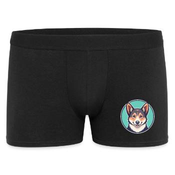 Norwegian Lundehund Dog Breed Funny Cartoon Kawaii - Men's Boxer Shorts - black - Front