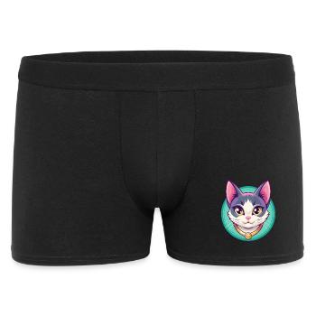 Japanese Bobtail Cat Breed Cartoon Kawaii Animal - Men's Boxer Shorts - black - Front