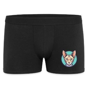 Ägyptische Mau Katze Rasse Karikatur Kawaii Tier Haustier - Männer Boxer Shorts - Schwarz - Vorne