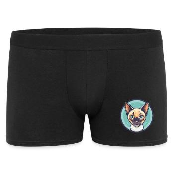 Chat thaïlandais race dessin animé Kawaii Animal Pet - Boxer Homme - noir - Devant